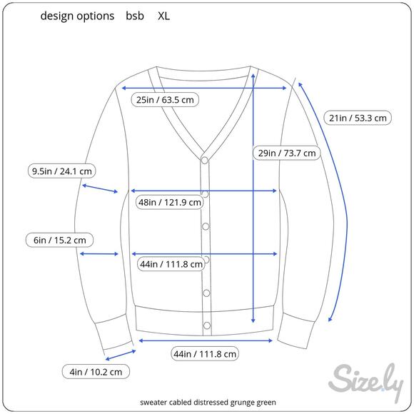 sweater cardigan cabled distressed grunge green - Picture 12 of 12